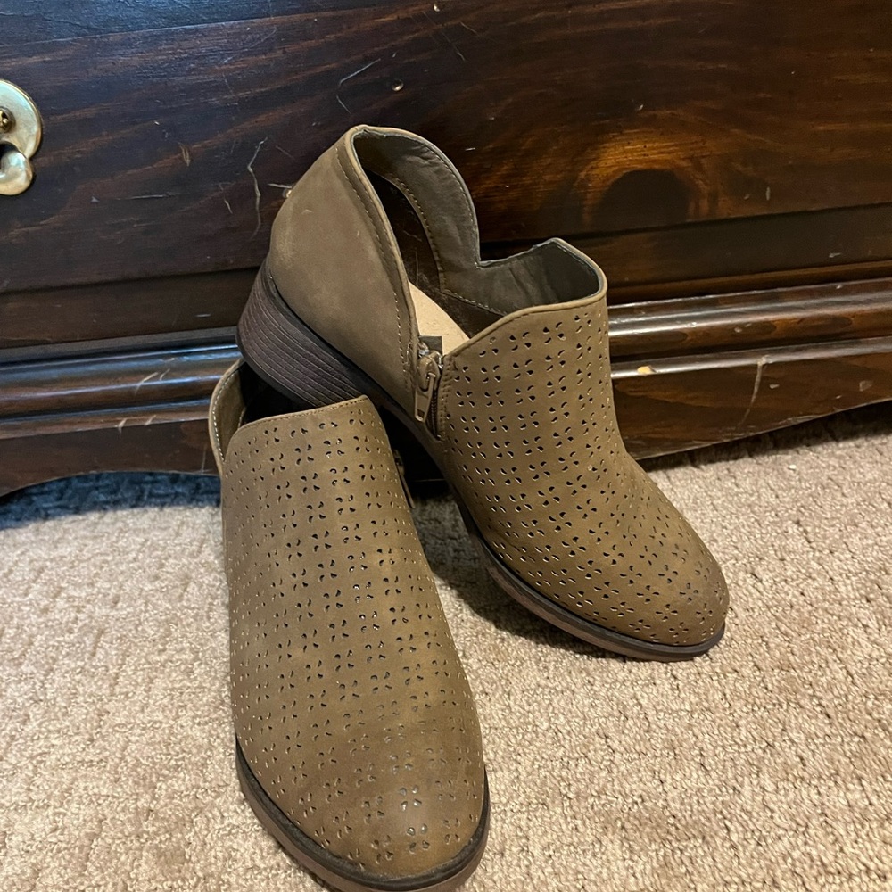Suede Camel Booties